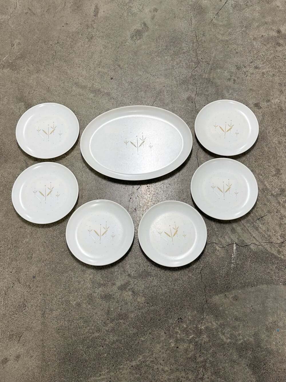 Vintage Mid Century Melamine Dinnerware Set 7 Pieces